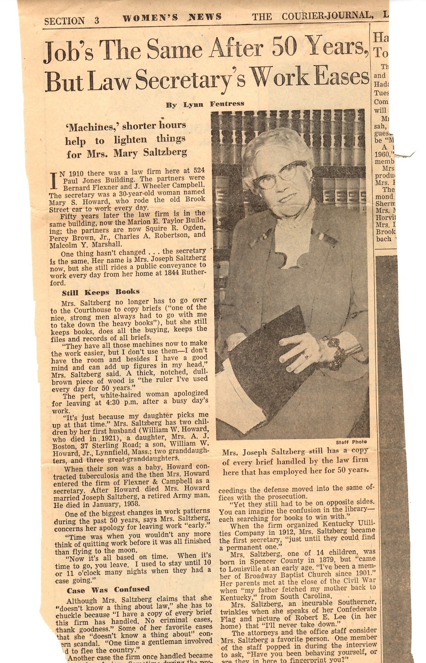 News clipping of Mary Howard newspaper